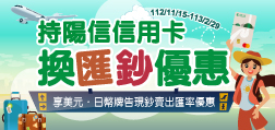持陽信信用卡 換匯鈔優惠